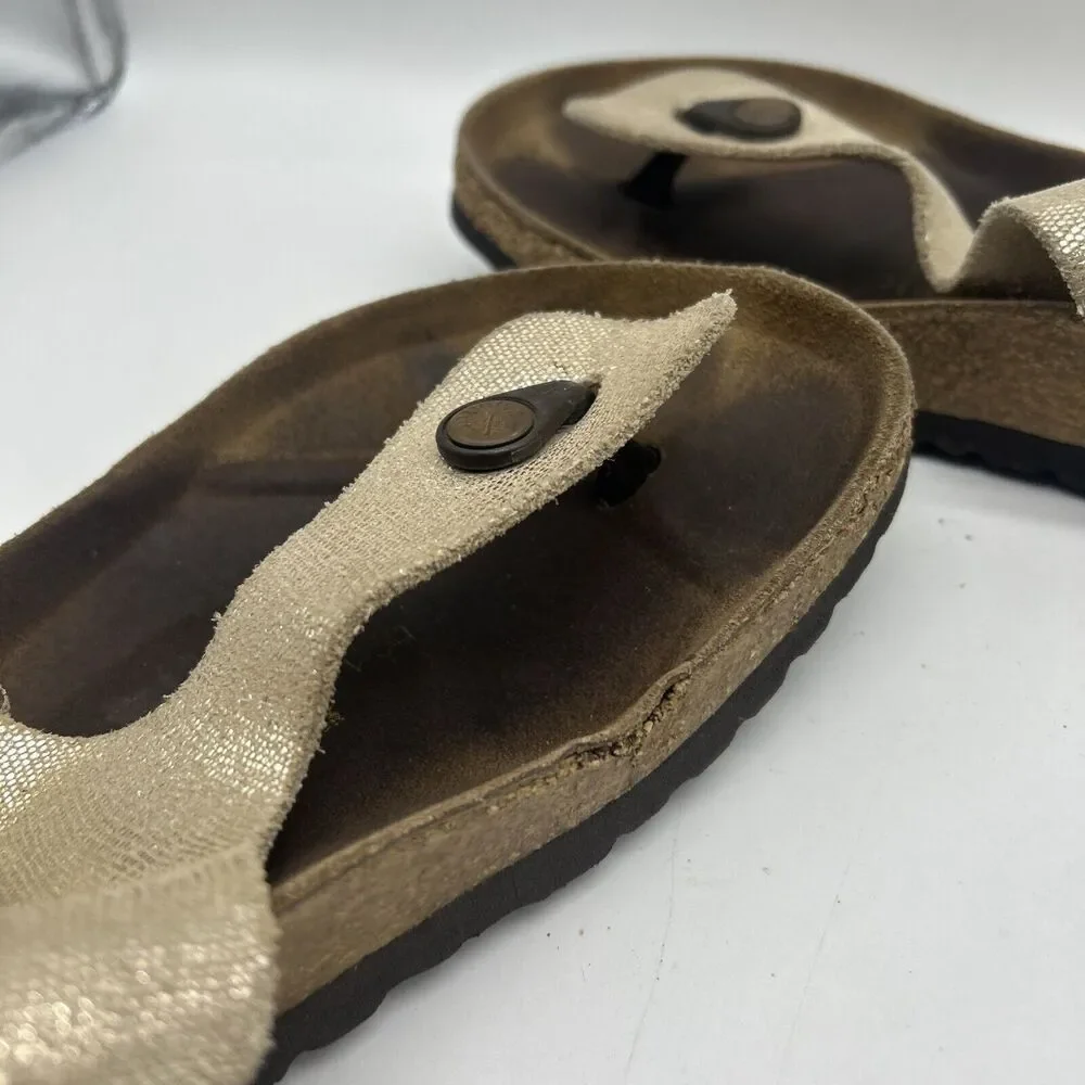 Birkenstock Sandals Womens 41 Papillion Gizeh Glitter Flip Flops‎